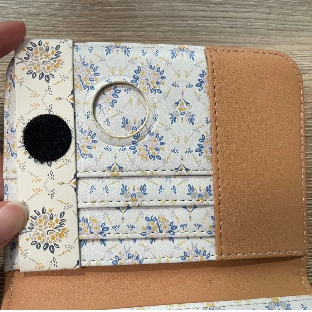 Martha Stewart Floral Passport Holder Elegant Travel Organizer Air Tag Holder